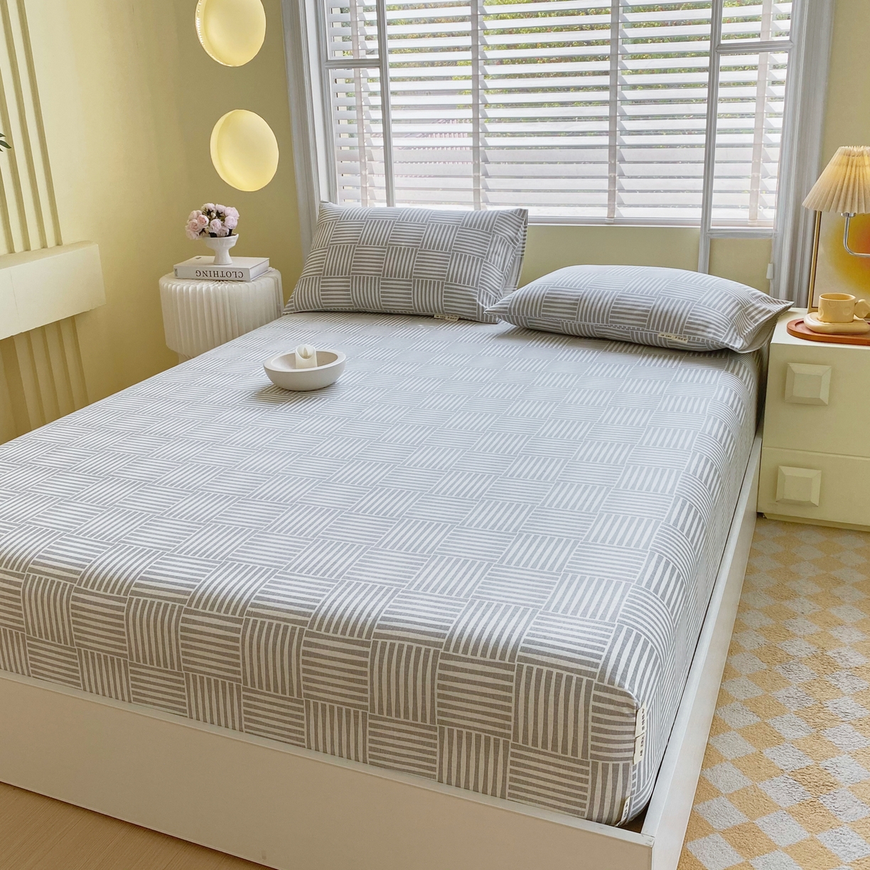 91家纺网 家纺一手货源 找家纺 金鑫汇家纺 2026新款全棉老粗布单品床笠系列 休闲时光