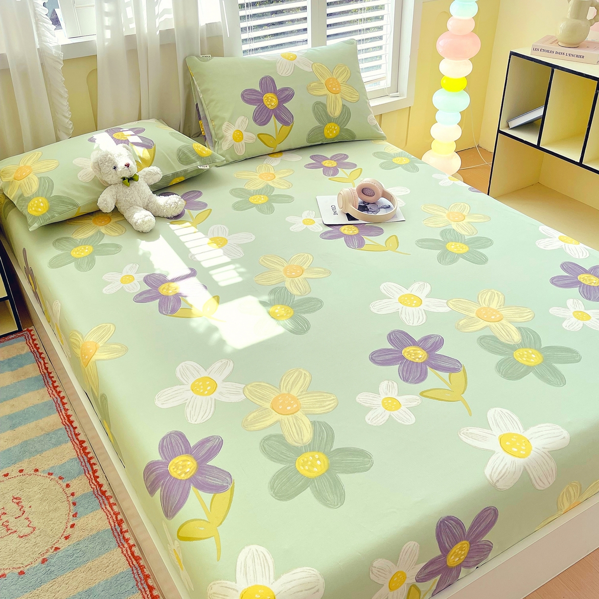 91家纺网 家纺一手货源 找家纺 金鑫汇家纺 2026新款全棉老粗布单品床笠系列 五彩缤纷