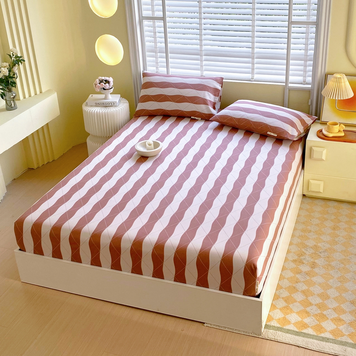 91家纺网 家纺一手货源 找家纺 金鑫汇家纺 2026新款全棉老粗布单品床笠系列 雅致