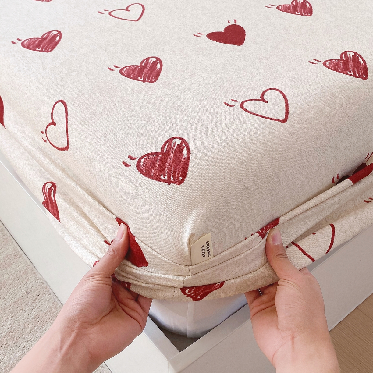 91家纺网 家纺一手货源 找家纺 金鑫汇家纺 2026新款全棉老粗布单品床笠系列 心语