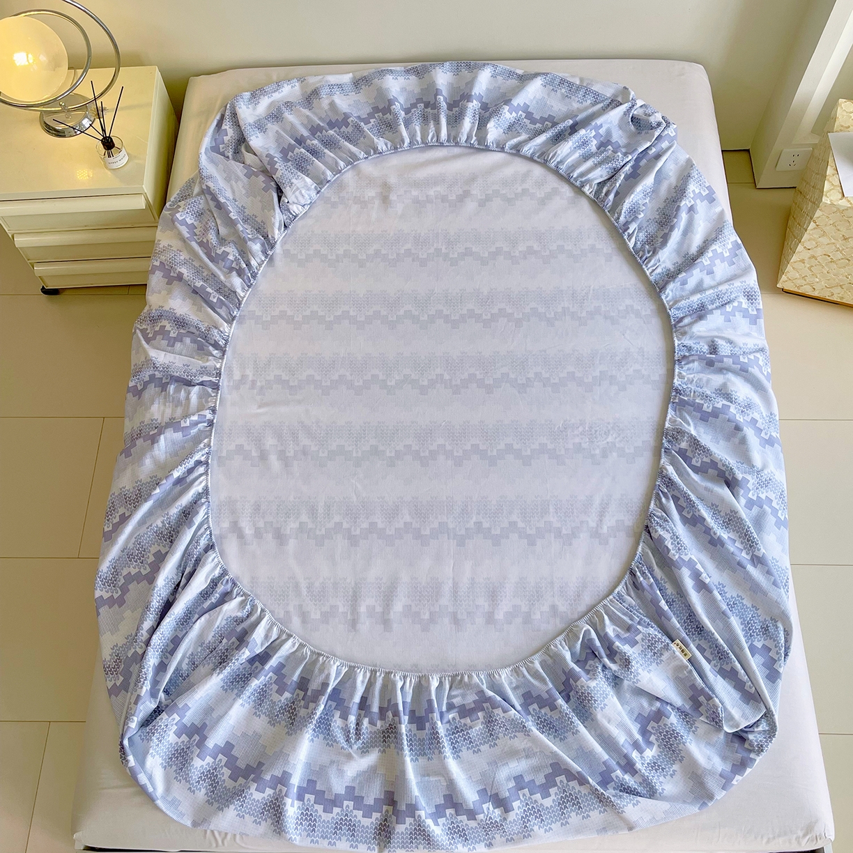 91家纺网 家纺一手货源 找家纺 金鑫汇家纺 2026新款全棉老粗布单品床笠系列 燕南飞-蓝