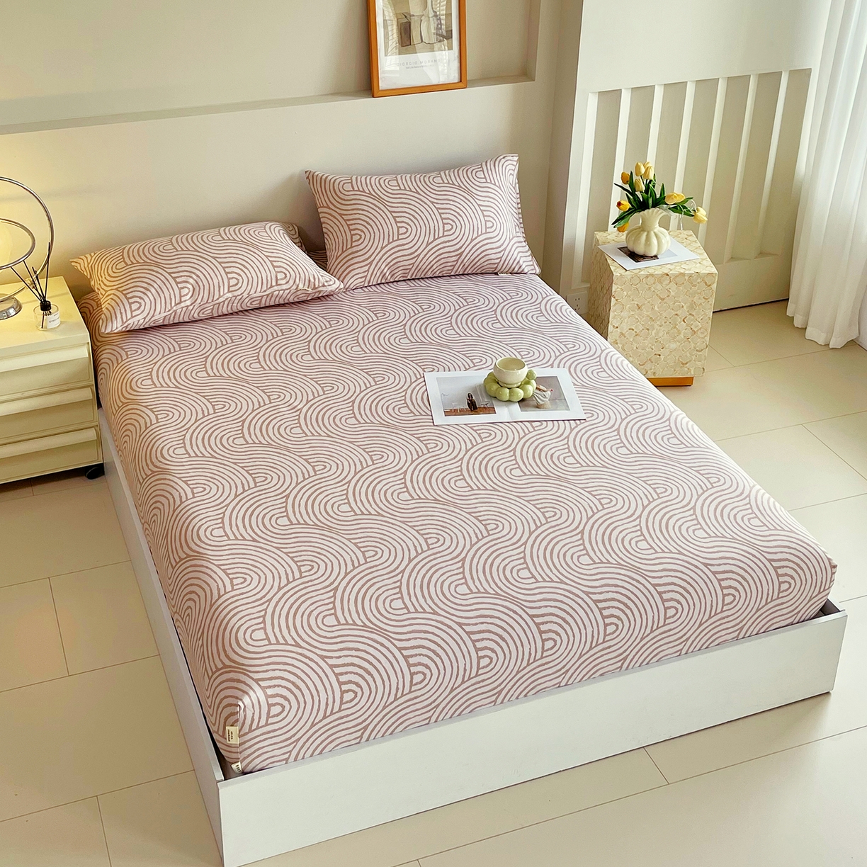 91家纺网 家纺一手货源 找家纺 金鑫汇家纺 2026新款全棉老粗布单品床笠系列 木轮世界