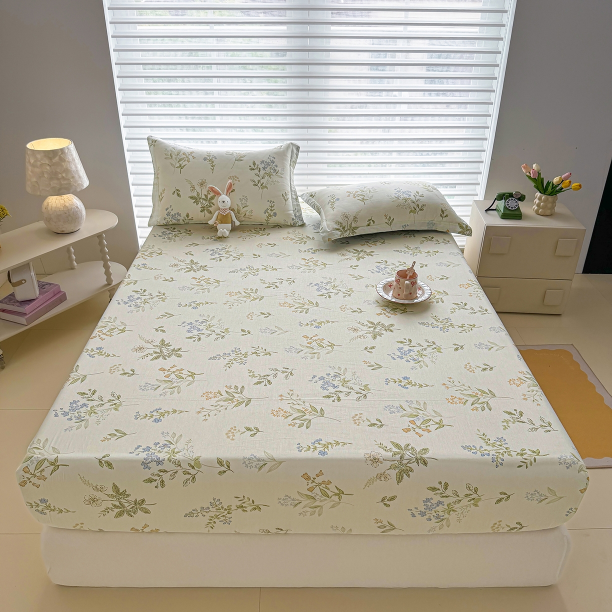 壹贝家纺 2026新款全棉印花床笠系列 沁园春