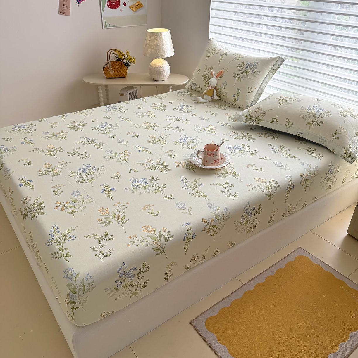 91家纺网 家纺一手货源 找家纺 壹贝家纺 2026新款全棉印花床笠系列 沁园春