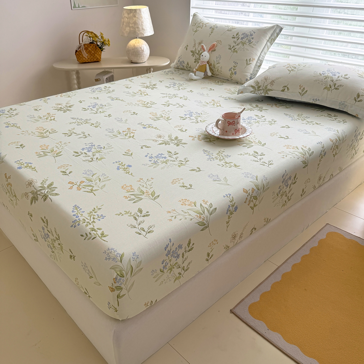 91家纺网 家纺一手货源 找家纺 壹贝家纺 2026新款全棉印花床笠系列 沁园春