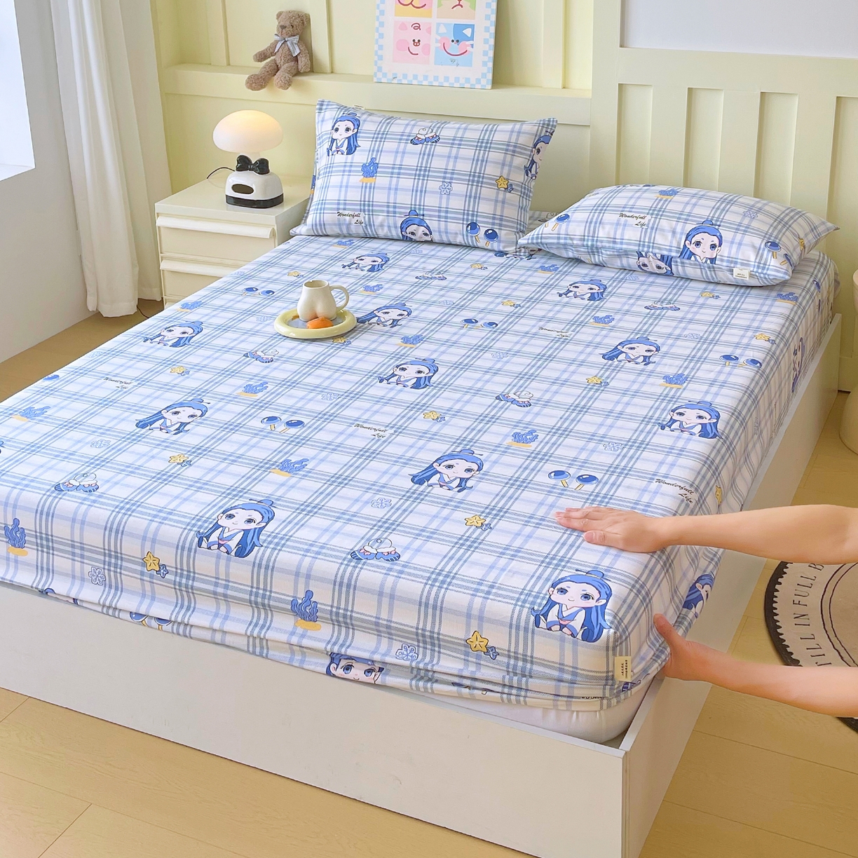 91家纺网 家纺一手货源 找家纺 金鑫汇家纺 2026新款全棉老粗布单品床笠系列 谦逊敖丙