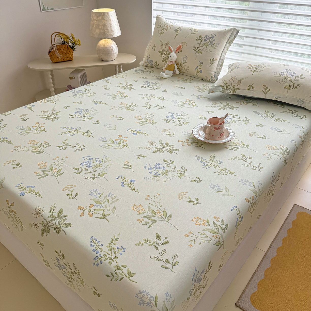 91家纺网 家纺一手货源 找家纺 壹贝家纺 2026新款全棉印花床笠系列 沁园春