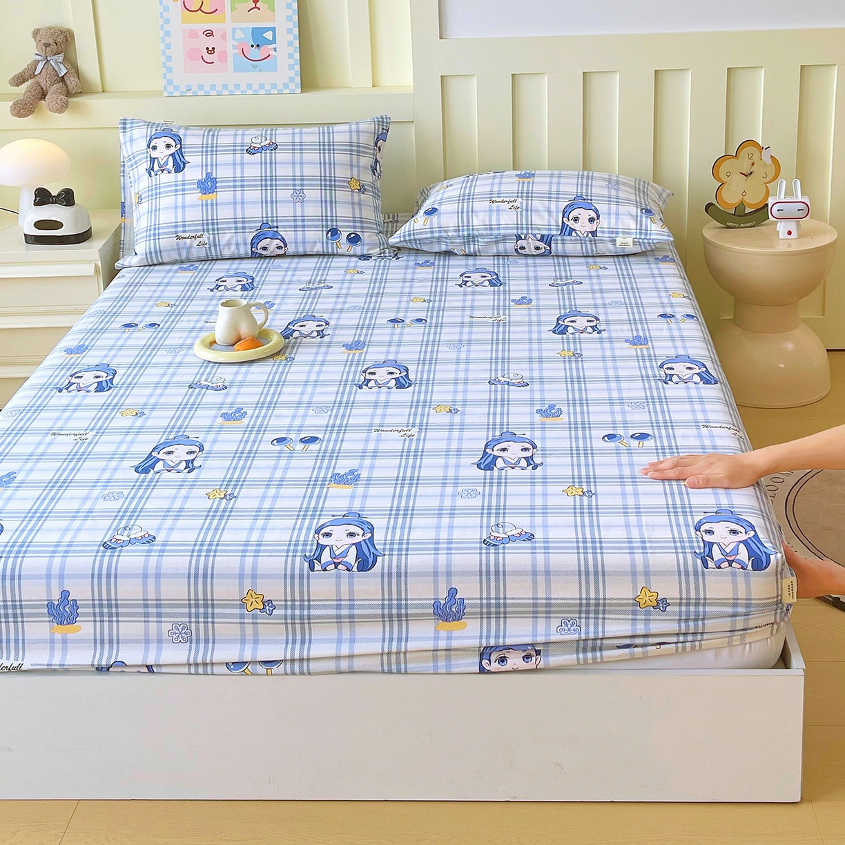 91家纺网 家纺一手货源 找家纺 金鑫汇家纺 2026新款全棉老粗布单品床笠系列 谦逊敖丙