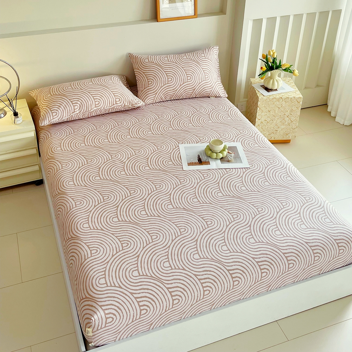 91家纺网 家纺一手货源 找家纺 金鑫汇家纺 2026新款全棉老粗布单品床笠系列 木轮世界