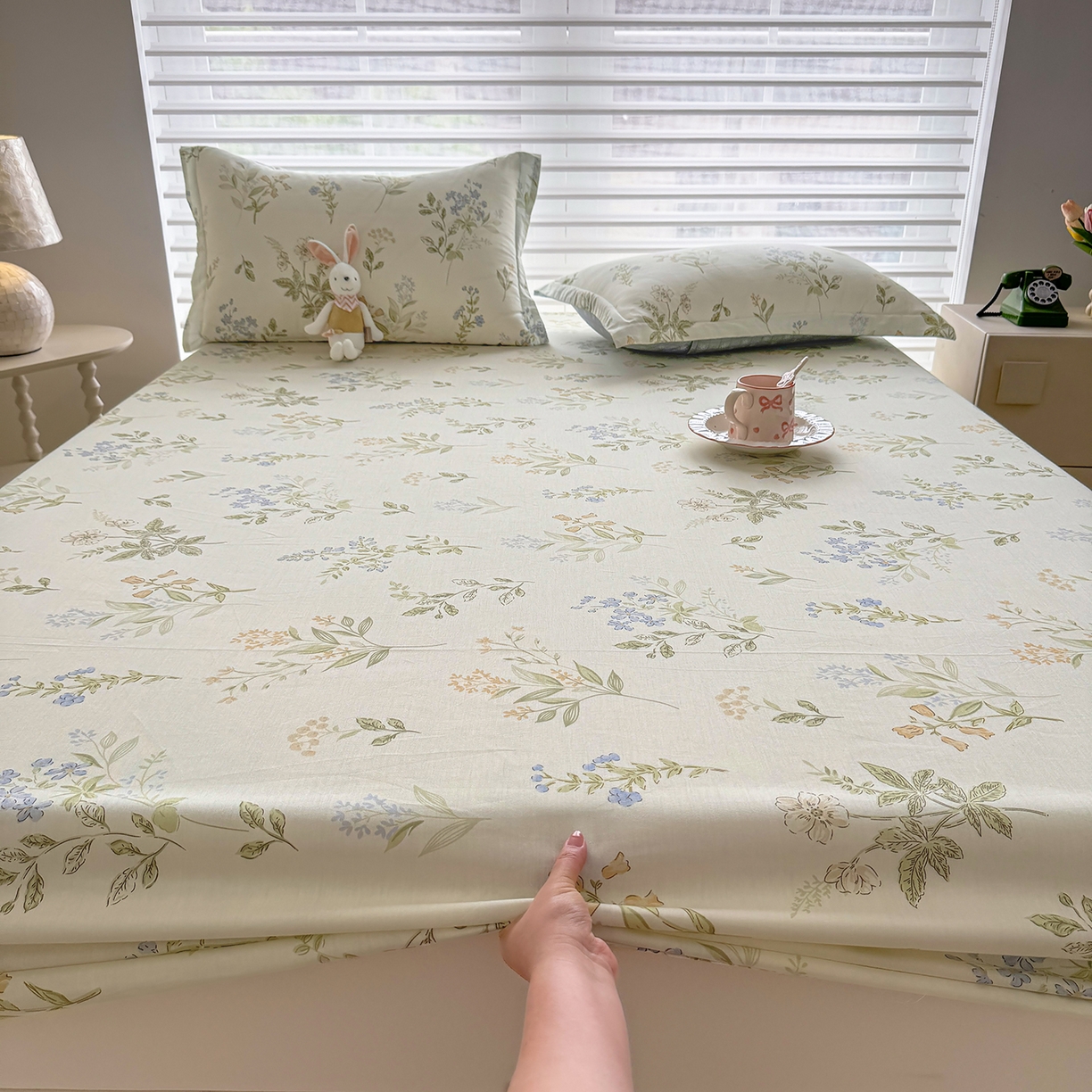 91家纺网 家纺一手货源 找家纺 壹贝家纺 2026新款全棉印花床笠系列 沁园春