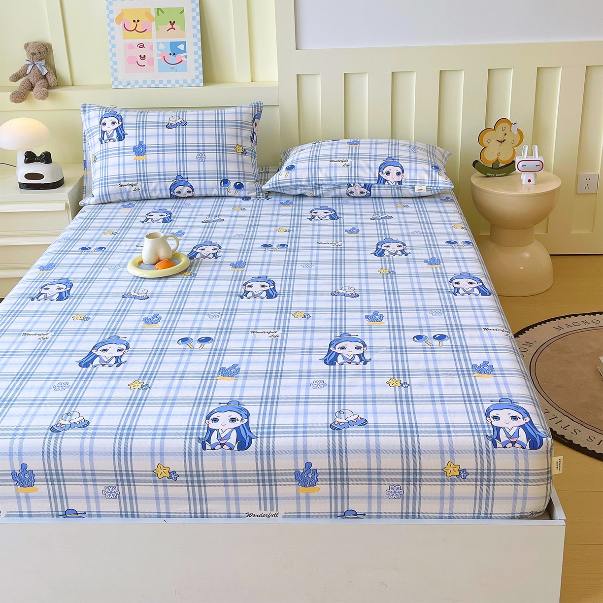 91家纺网 家纺一手货源 找家纺 金鑫汇家纺 2026新款全棉老粗布单品床笠系列 谦逊敖丙