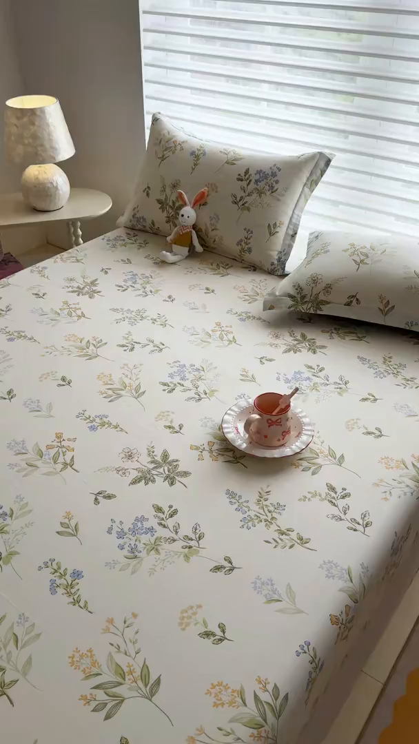 91家纺网 家纺一手货源 找家纺 壹贝家纺 2026新款全棉印花床笠系列 沁园春