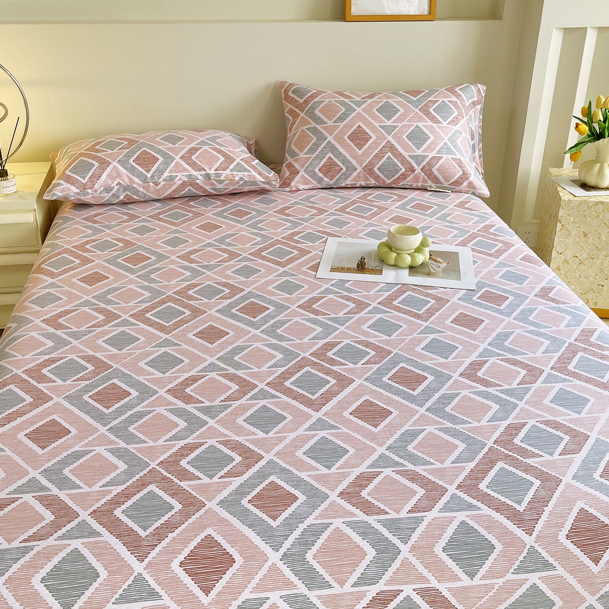 91家纺网 家纺一手货源 找家纺 金鑫汇家纺 2026新款全棉老粗布单品床笠系列 平行空间