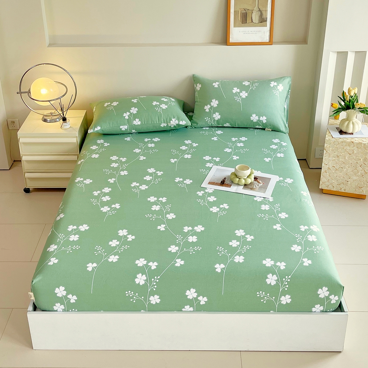 91家纺网 家纺一手货源 找家纺 金鑫汇家纺 2026新款全棉老粗布单品床笠系列 优雅田园