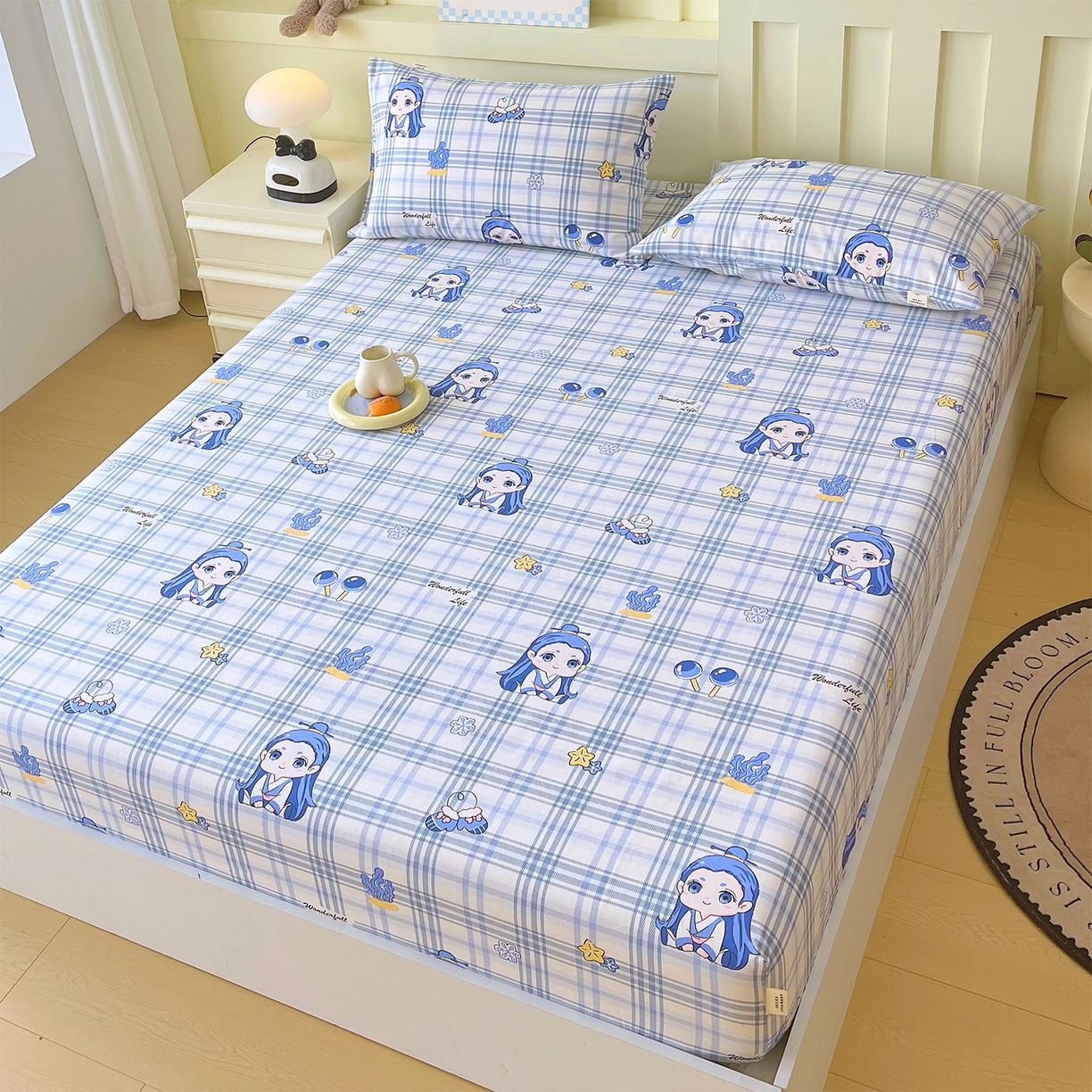 91家纺网 家纺一手货源 找家纺 金鑫汇家纺 2026新款全棉老粗布单品床笠系列 谦逊敖丙