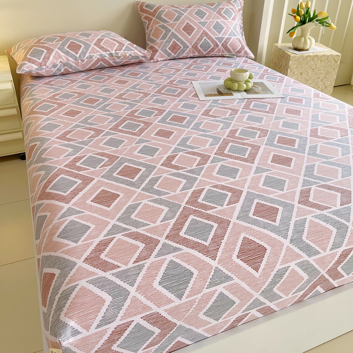 91家纺网 家纺一手货源 找家纺 金鑫汇家纺 2026新款全棉老粗布单品床笠系列 平行空间