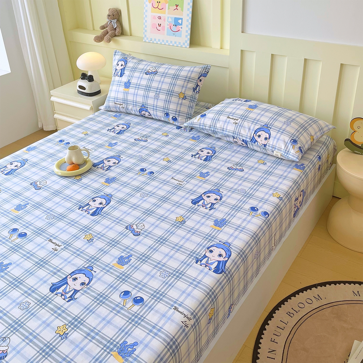 91家纺网 家纺一手货源 找家纺 金鑫汇家纺 2026新款全棉老粗布单品床笠系列 谦逊敖丙