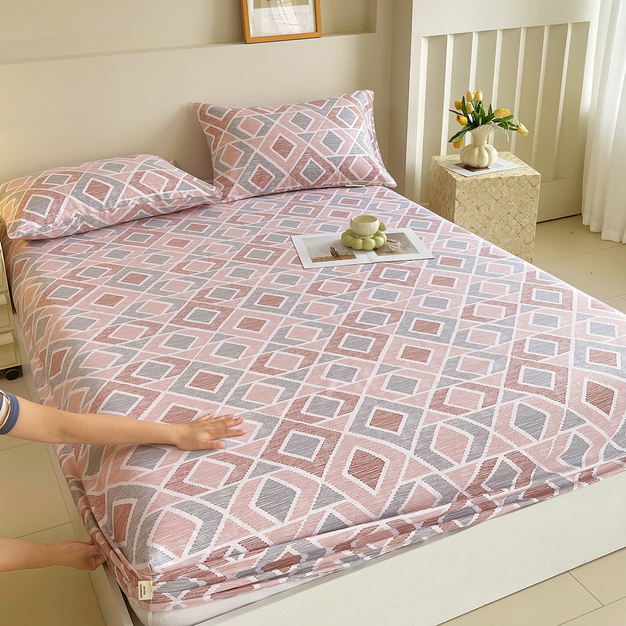 91家纺网 家纺一手货源 找家纺 金鑫汇家纺 2026新款全棉老粗布单品床笠系列 平行空间