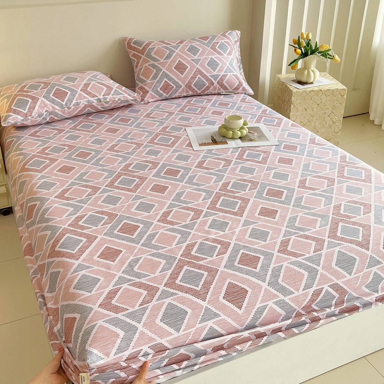 91家纺网 家纺一手货源 找家纺 金鑫汇家纺 2026新款全棉老粗布单品床笠系列 平行空间