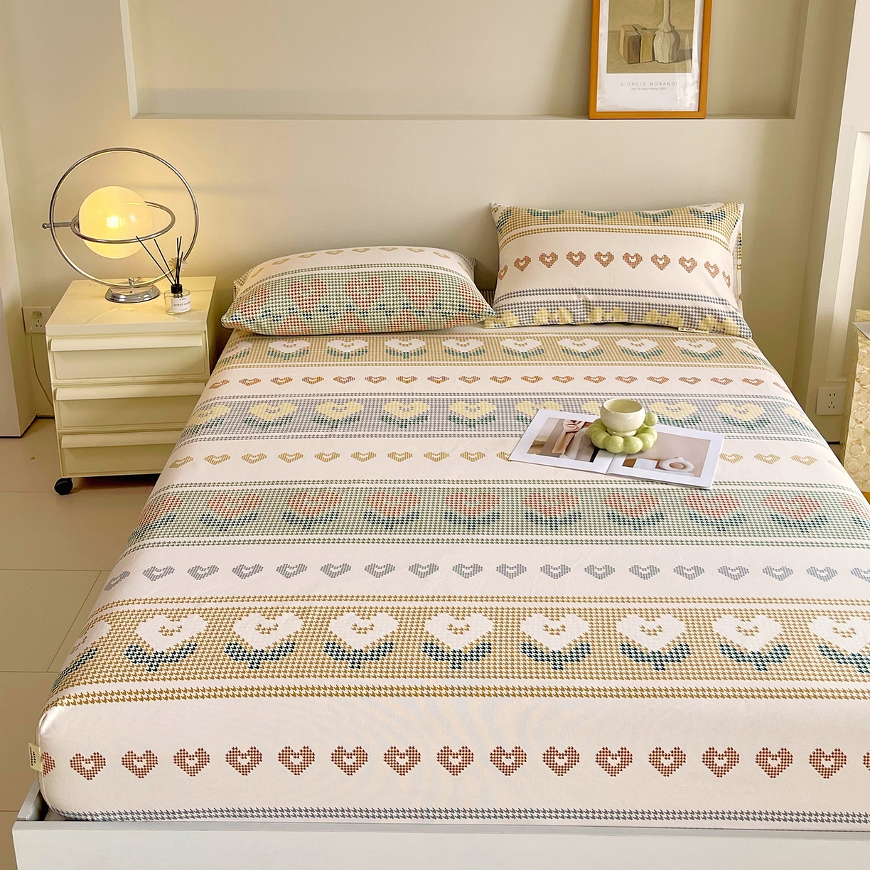 91家纺网 家纺一手货源 找家纺 金鑫汇家纺 2026新款全棉老粗布单品床笠系列 同心千鸟格