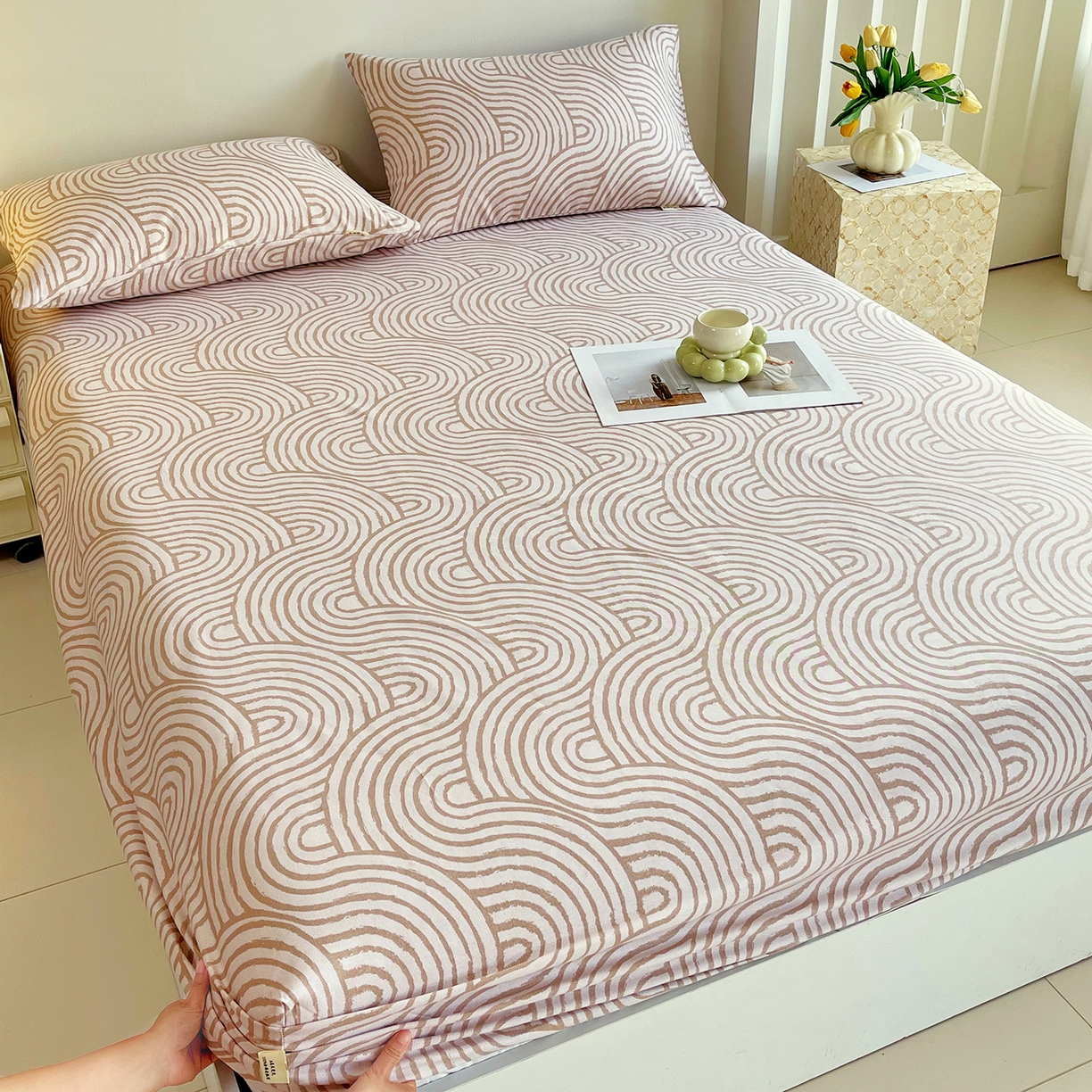 91家纺网 家纺一手货源 找家纺 金鑫汇家纺 2026新款全棉老粗布单品床笠系列 木轮世界