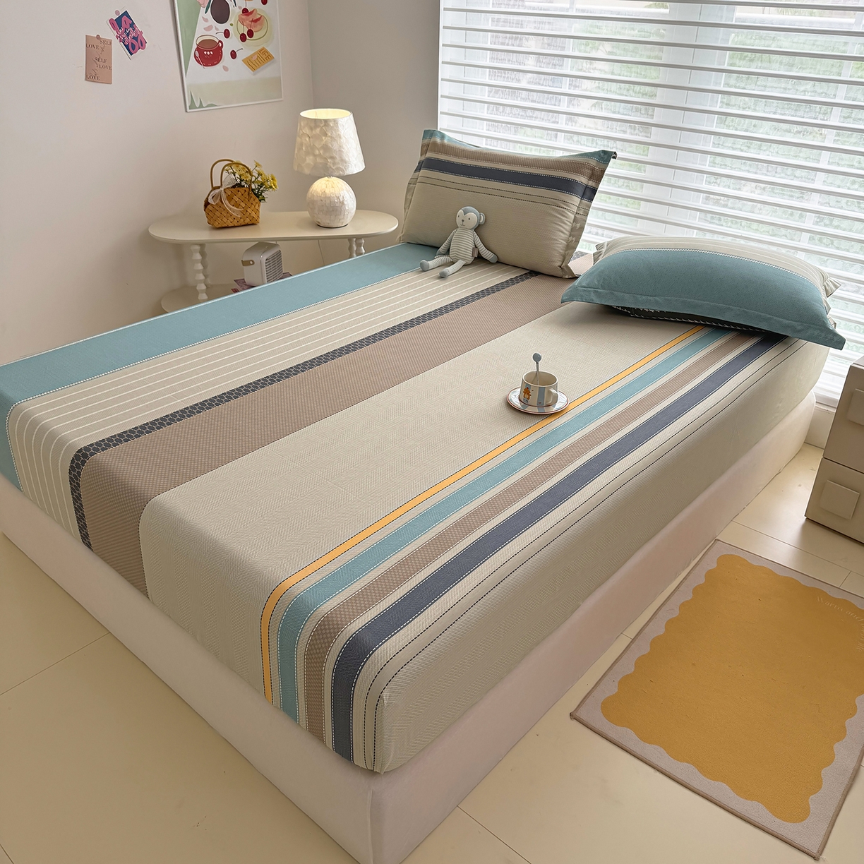 91家纺网 家纺一手货源 找家纺 壹贝家纺 2026新款全棉印花床笠系列 如果爱