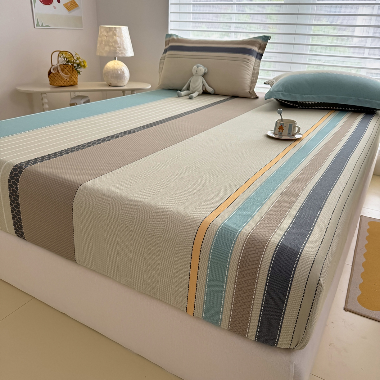 91家纺网 家纺一手货源 找家纺 壹贝家纺 2026新款全棉印花床笠系列 如果爱