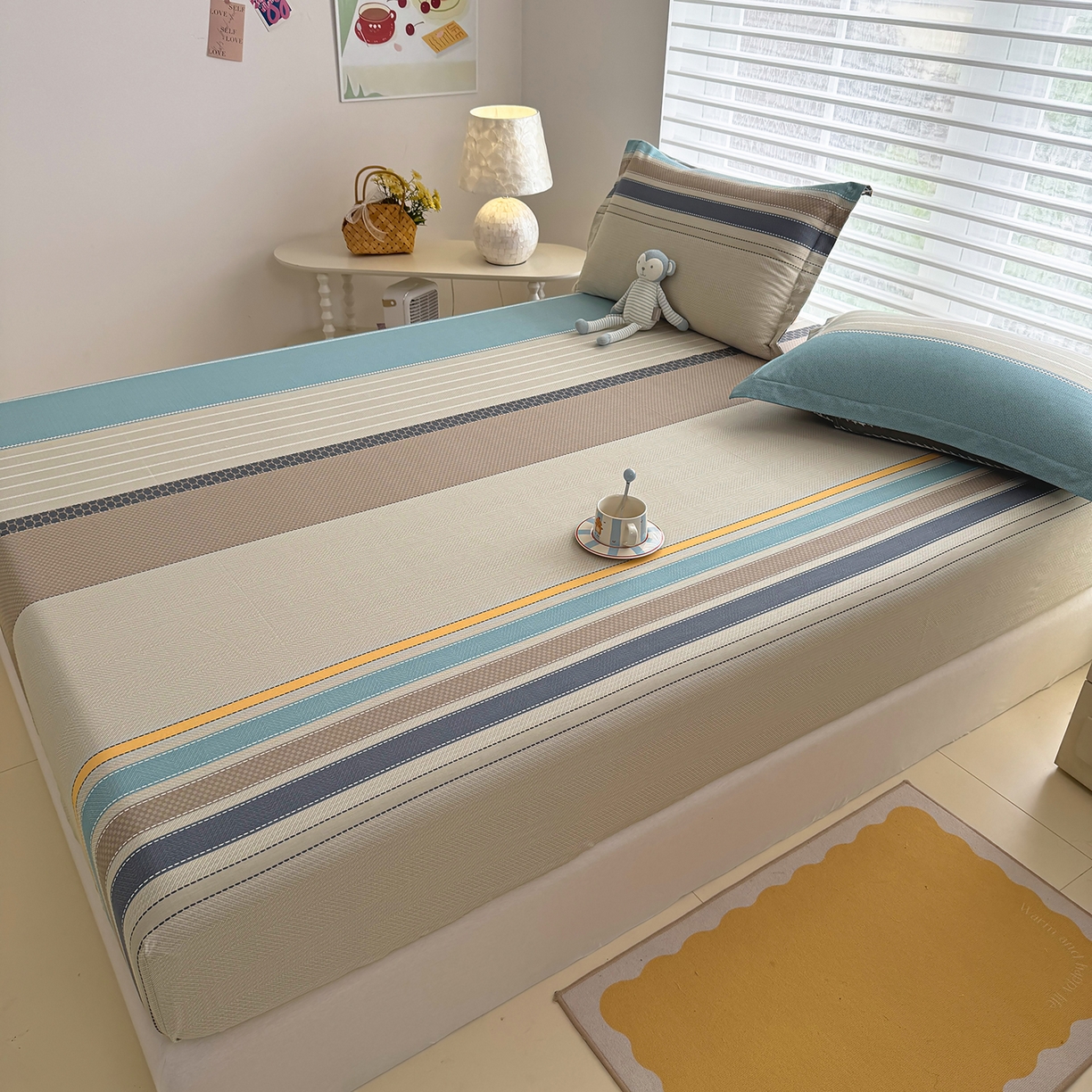 91家纺网 家纺一手货源 找家纺 壹贝家纺 2026新款全棉印花床笠系列 如果爱