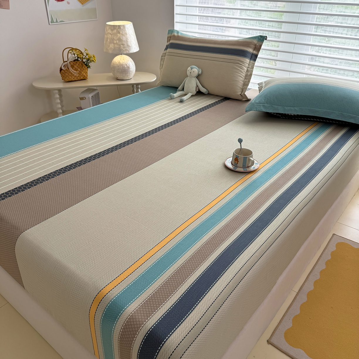 91家纺网 家纺一手货源 找家纺 壹贝家纺 2026新款全棉印花床笠系列 如果爱