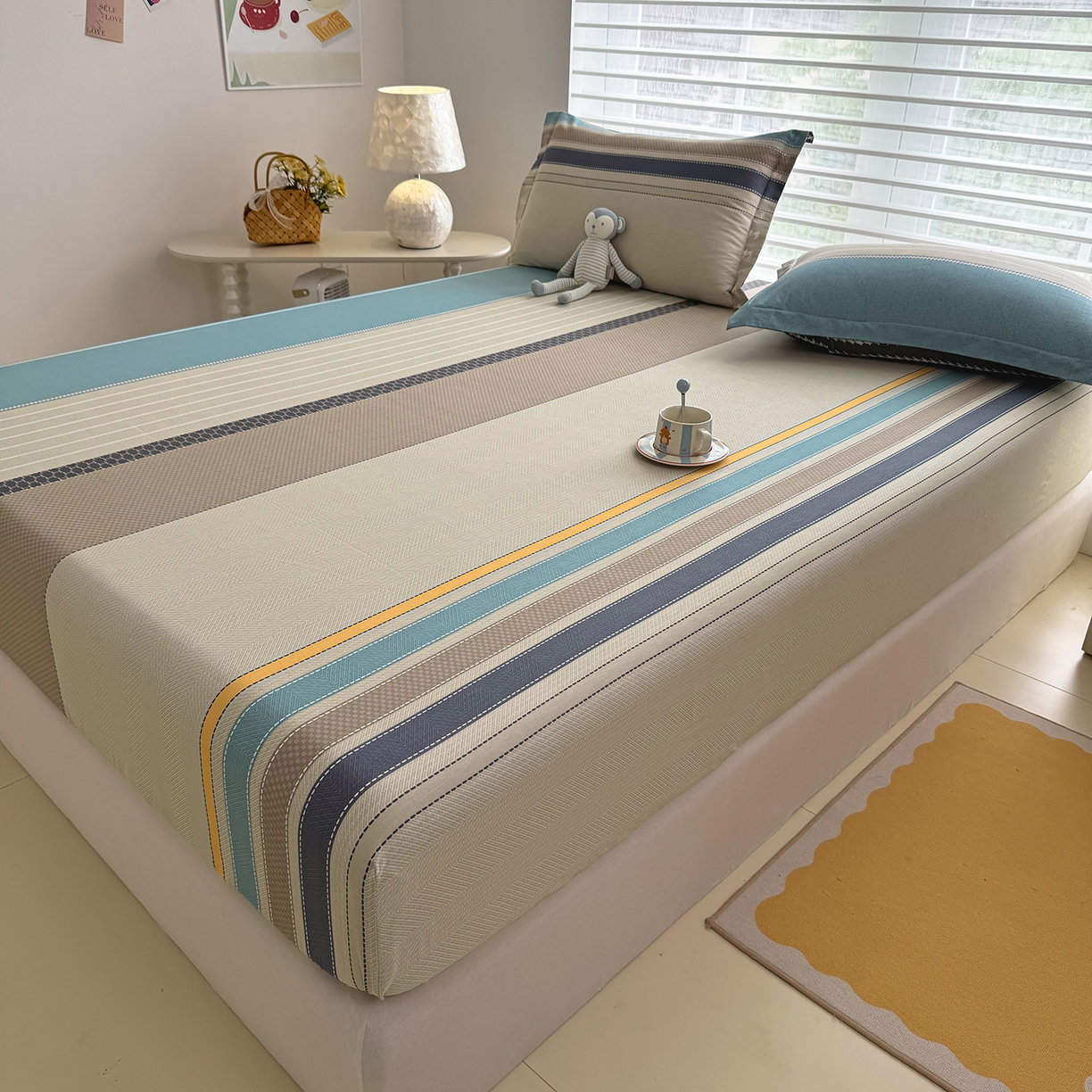 91家纺网 家纺一手货源 找家纺 壹贝家纺 2026新款全棉印花床笠系列 如果爱