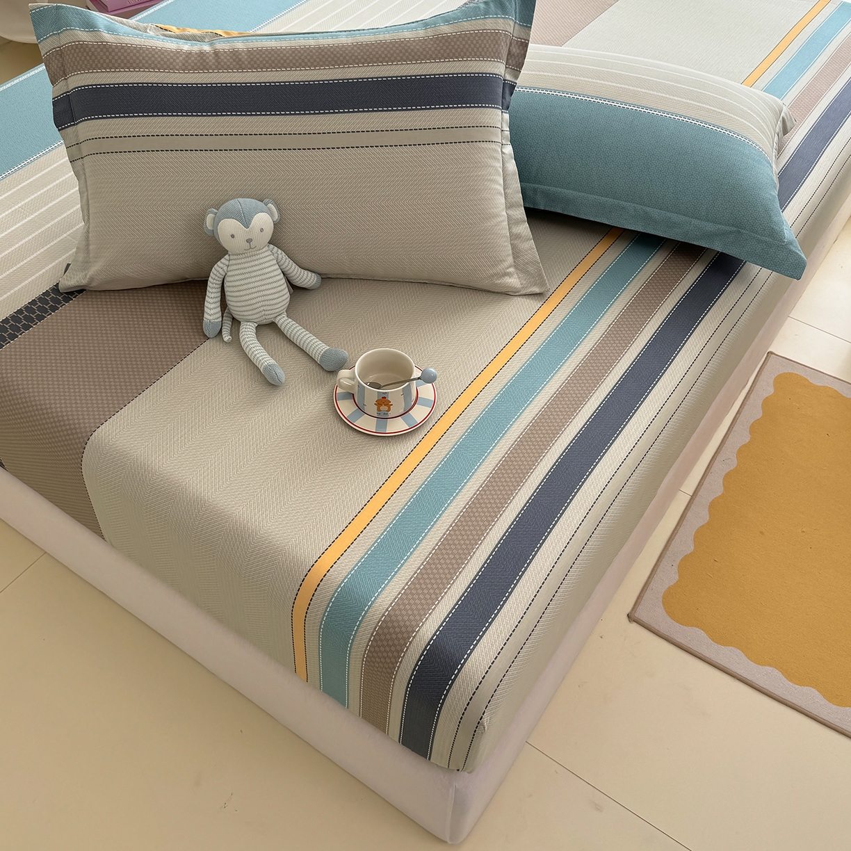 91家纺网 家纺一手货源 找家纺 壹贝家纺 2026新款全棉印花床笠系列 如果爱