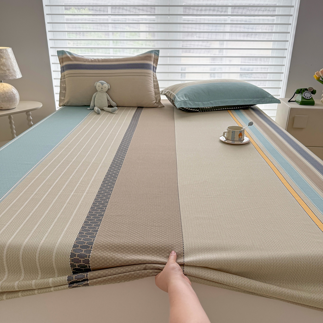 91家纺网 家纺一手货源 找家纺 壹贝家纺 2026新款全棉印花床笠系列 如果爱