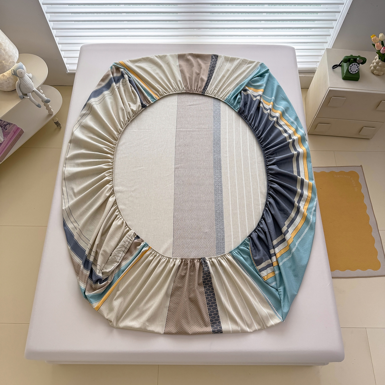 91家纺网 家纺一手货源 找家纺 壹贝家纺 2026新款全棉印花床笠系列 如果爱