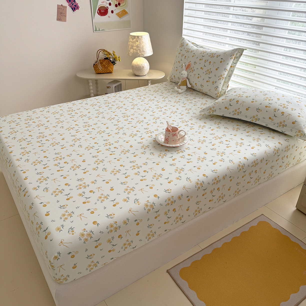 91家纺网 家纺一手货源 找家纺 壹贝家纺 2026新款全棉印花床笠系列 如愿