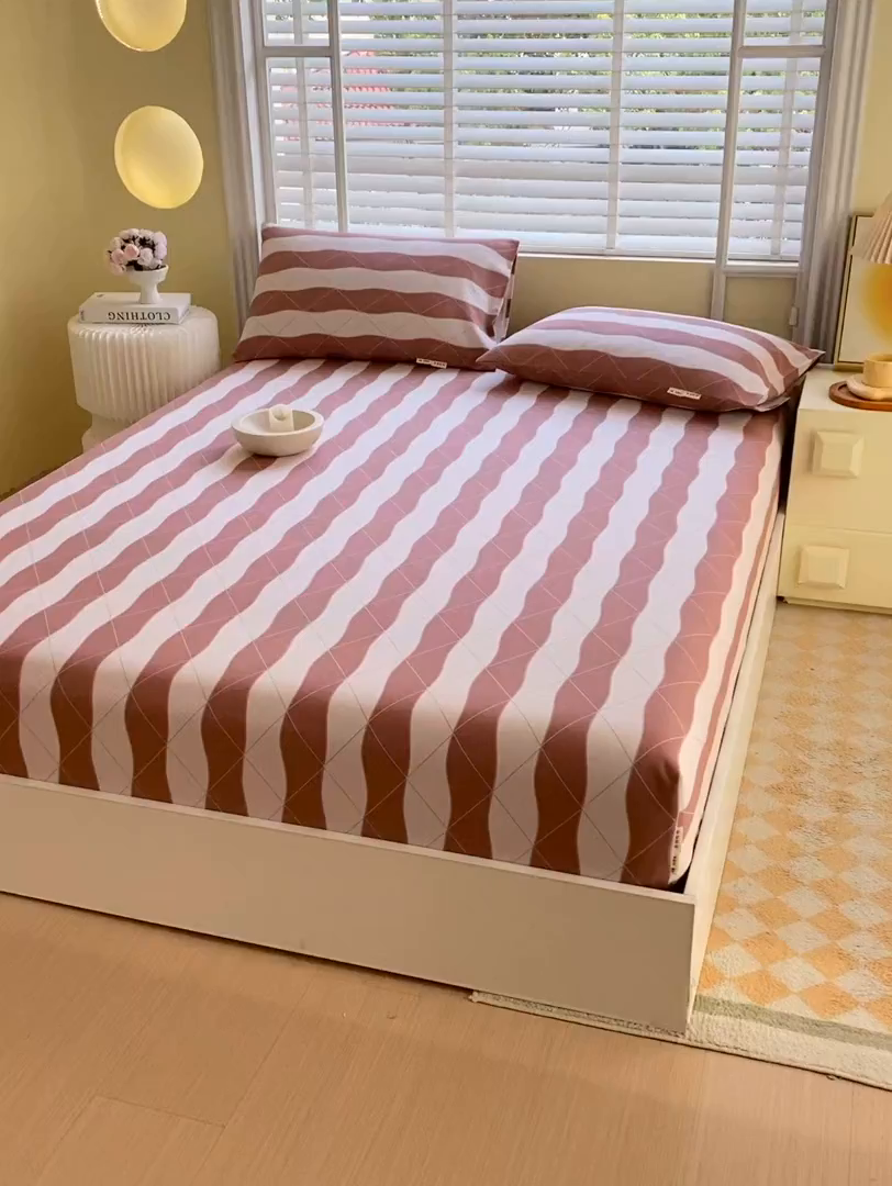 91家纺网 家纺一手货源 找家纺 金鑫汇家纺 2026新款全棉老粗布单品床笠系列 雅致