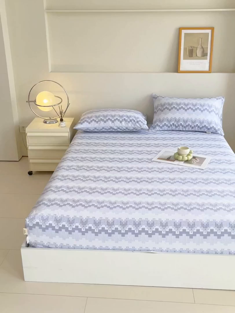 91家纺网 家纺一手货源 找家纺 金鑫汇家纺 2026新款全棉老粗布单品床笠系列 燕南飞-蓝