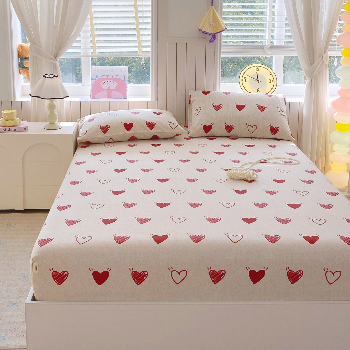 91家纺网 家纺一手货源 找家纺 金鑫汇家纺 2026新款全棉老粗布单品床笠系列 心语