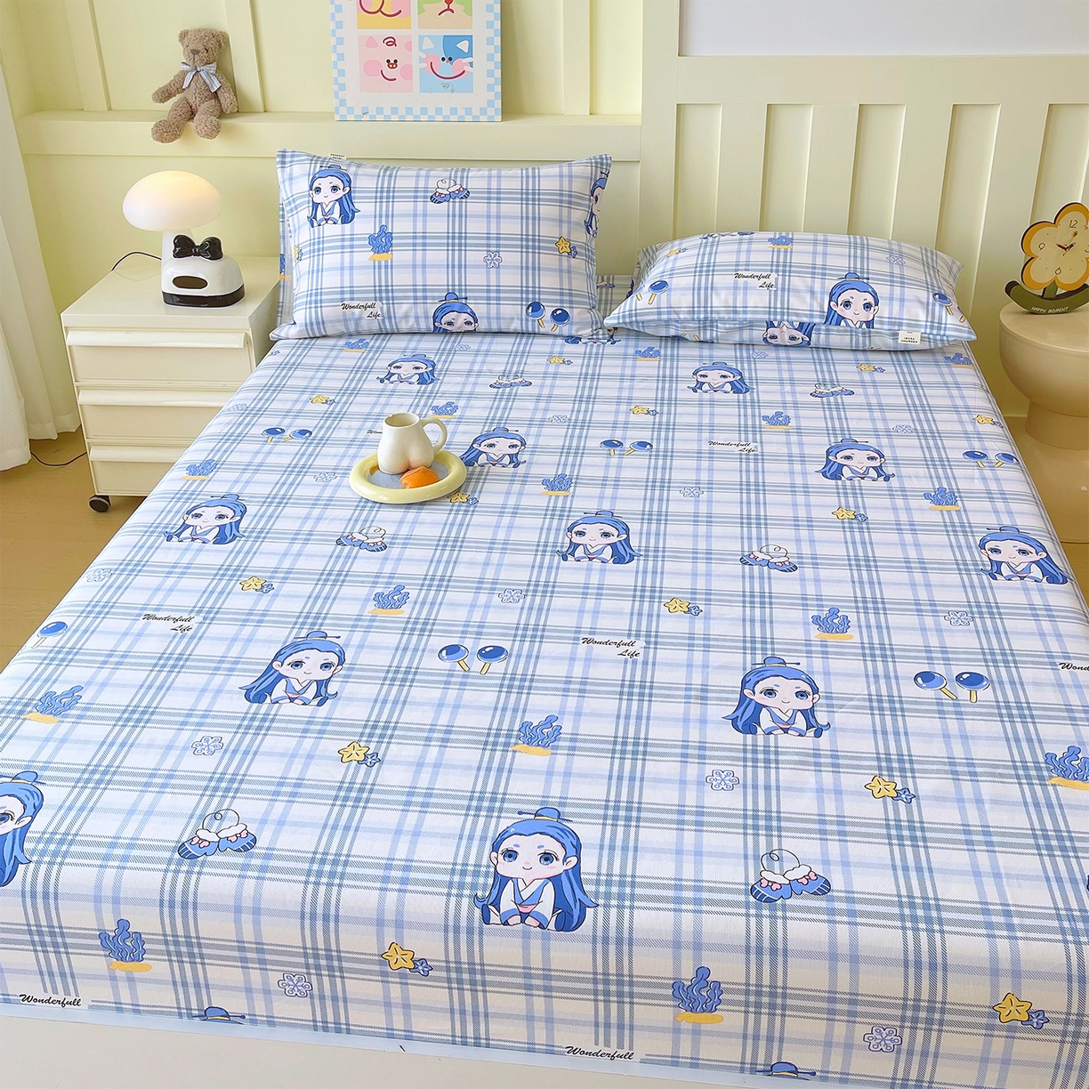 91家纺网 家纺一手货源 找家纺 金鑫汇家纺 2026新款全棉老粗布单品床笠系列 谦逊敖丙