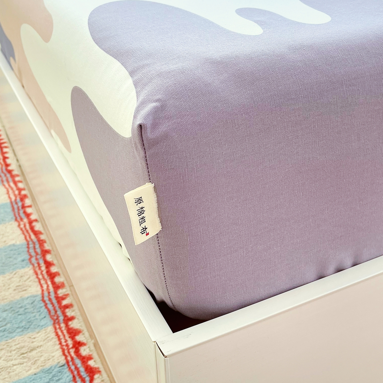 91家纺网 家纺一手货源 找家纺 金鑫汇家纺 2026新款全棉老粗布单品床笠系列 奶油粉