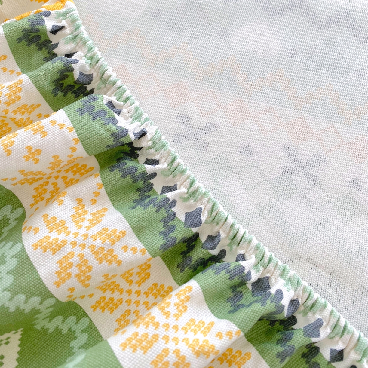 91家纺网 家纺一手货源 找家纺 金鑫汇家纺 2026新款全棉老粗布单品床笠系列 星辰-绿