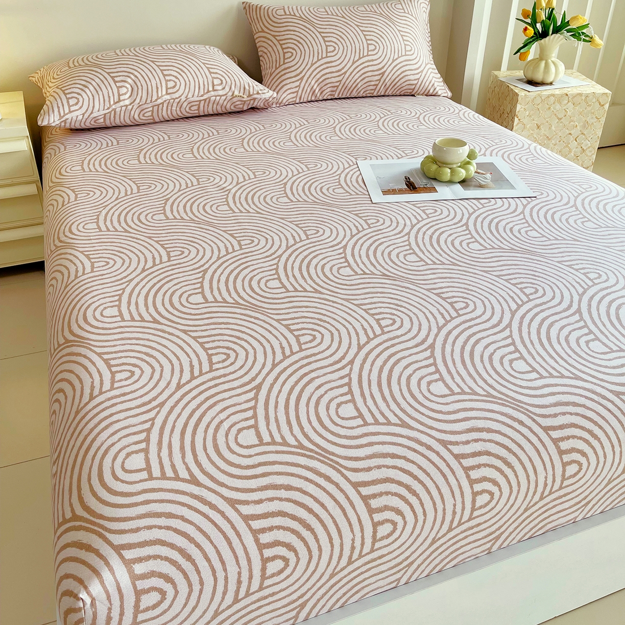 91家纺网 家纺一手货源 找家纺 金鑫汇家纺 2026新款全棉老粗布单品床笠系列 木轮世界