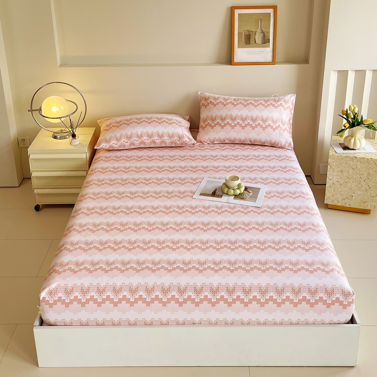 91家纺网 家纺一手货源 找家纺 金鑫汇家纺 2026新款全棉老粗布单品床笠系列 燕南飞-桔