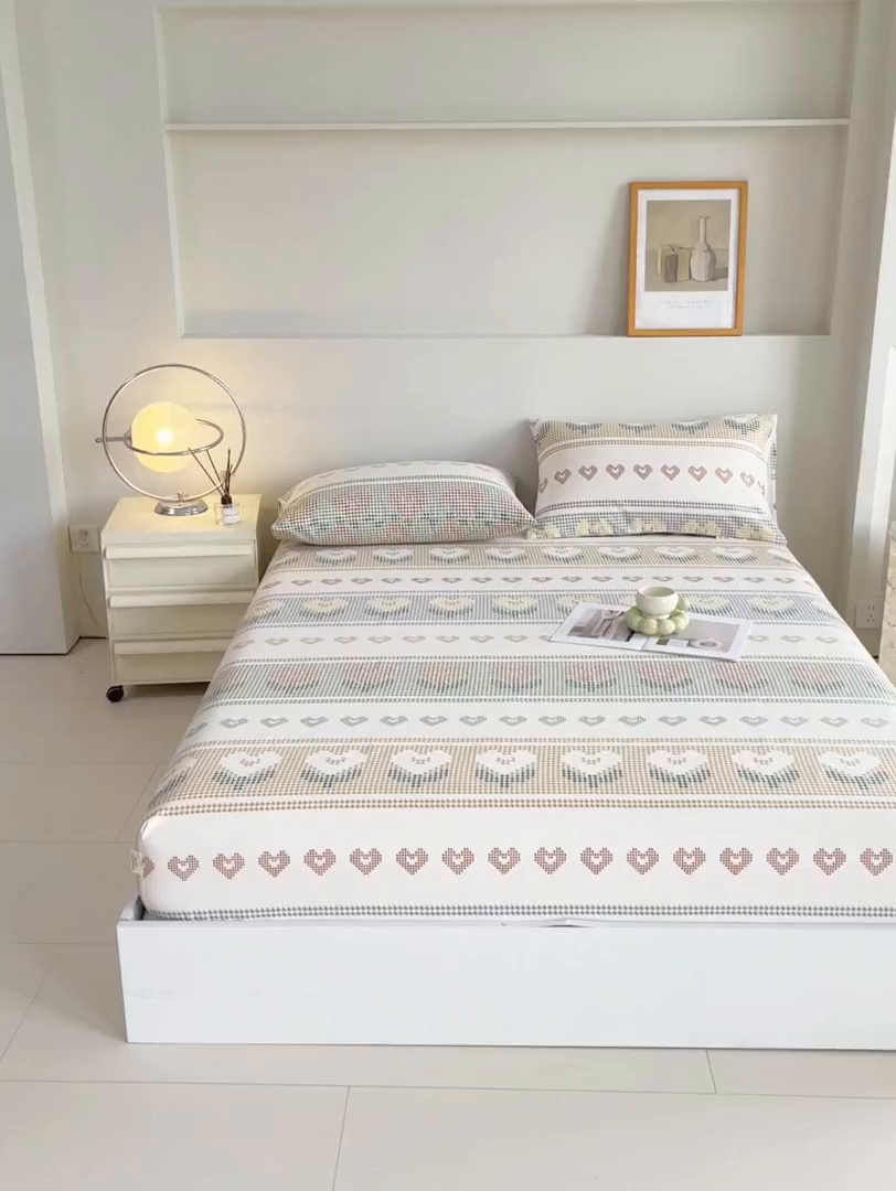 91家纺网 家纺一手货源 找家纺 金鑫汇家纺 2026新款全棉老粗布单品床笠系列 同心千鸟格