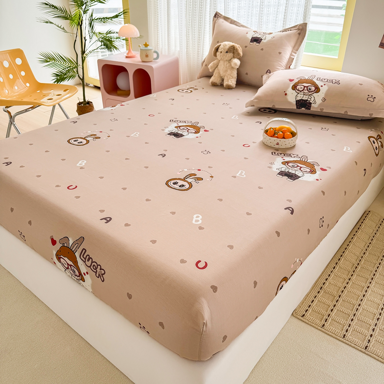 91家纺网 家纺一手货源 找家纺 壹贝家纺 2026新款全棉印花床笠系列 小布