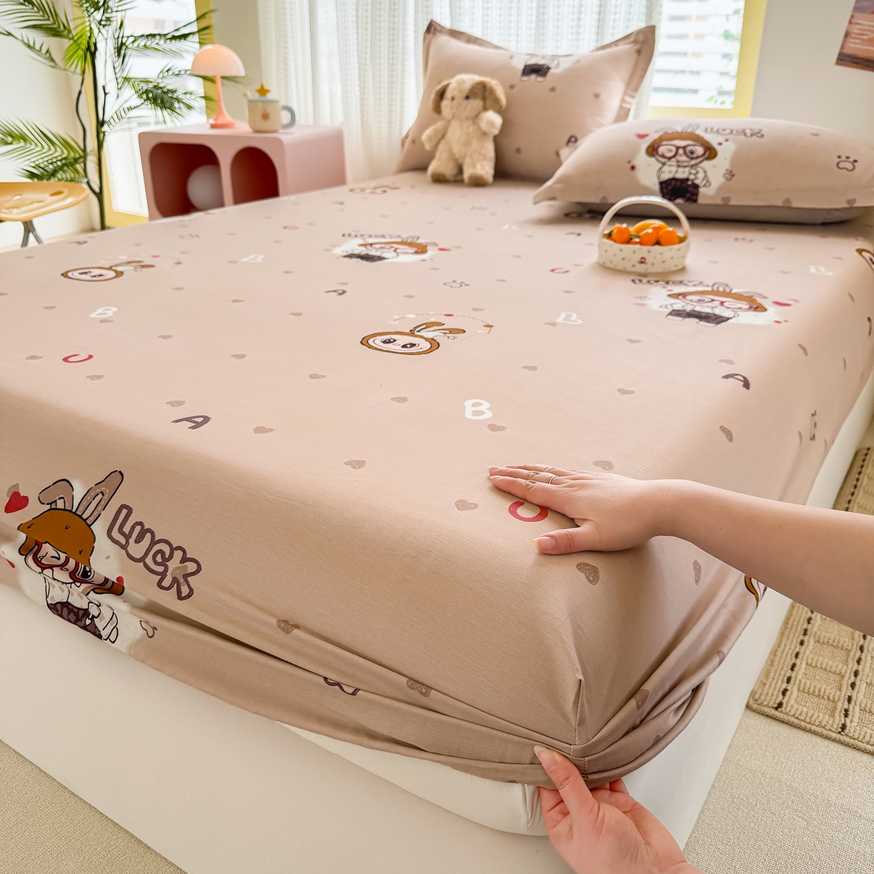 91家纺网 家纺一手货源 找家纺 壹贝家纺 2026新款全棉印花床笠系列 小布