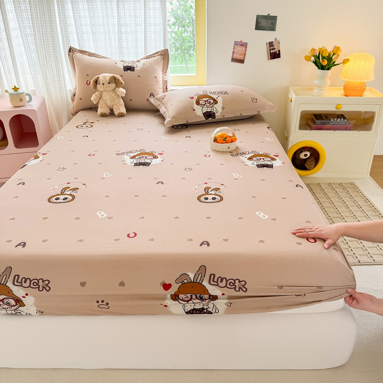 91家纺网 家纺一手货源 找家纺 壹贝家纺 2026新款全棉印花床笠系列 小布