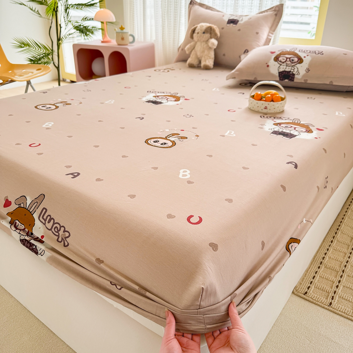 91家纺网 家纺一手货源 找家纺 壹贝家纺 2026新款全棉印花床笠系列 小布