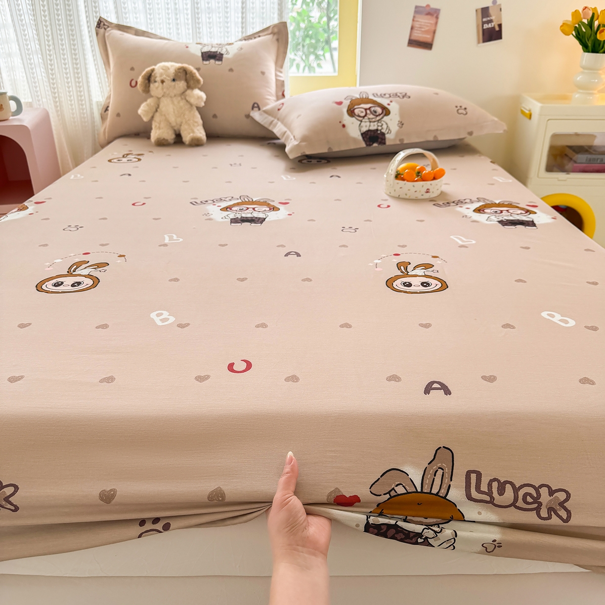 91家纺网 家纺一手货源 找家纺 壹贝家纺 2026新款全棉印花床笠系列 小布