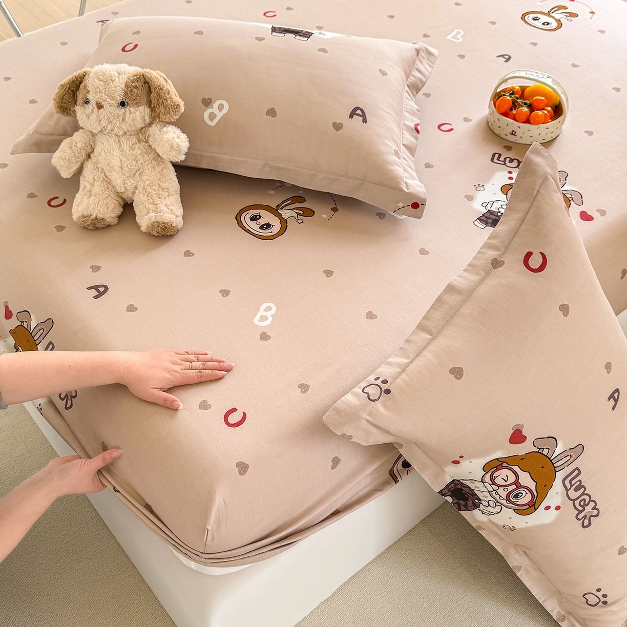 91家纺网 家纺一手货源 找家纺 壹贝家纺 2026新款全棉印花床笠系列 小布