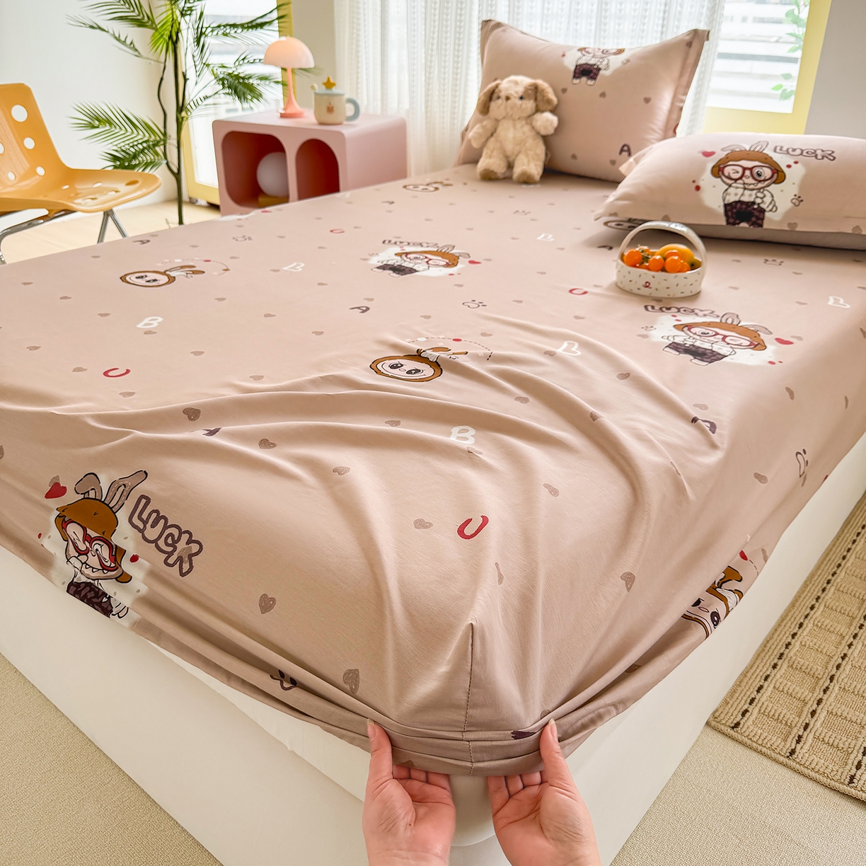 91家纺网 家纺一手货源 找家纺 壹贝家纺 2026新款全棉印花床笠系列 小布